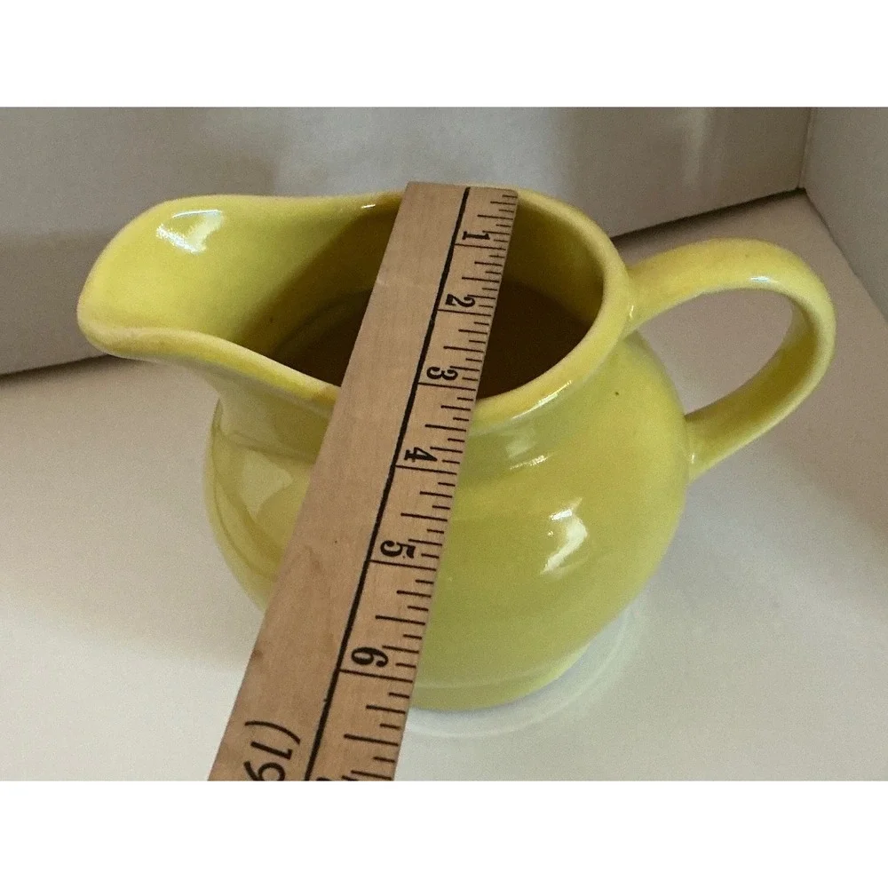 Yellow Ceramic Pitcher Small Creamer Jug Sunny Glaze Kitchen Decor
